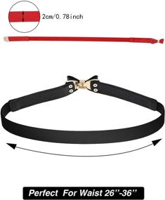 img 3 attached to 👗 Set of 3 Women's Skinny Waist Belts with Thin Stretchy Bow for Dresses - 3 Color Options