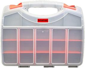 img 4 attached to 🗃️ Deluxe Double Sided Storage Organizer Carrying Case - Multi-Purpose Tacklebox/Tool box/Craft Sorter with 36 Compartments. Ideal for Fasteners, Screws, Fishing Tackle, Tools, Crafts, Beads, Electronics, and Components.