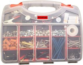 img 1 attached to 🗃️ Deluxe Double Sided Storage Organizer Carrying Case - Multi-Purpose Tacklebox/Tool box/Craft Sorter with 36 Compartments. Ideal for Fasteners, Screws, Fishing Tackle, Tools, Crafts, Beads, Electronics, and Components.