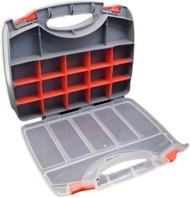 img 2 attached to 🗃️ Deluxe Double Sided Storage Organizer Carrying Case - Multi-Purpose Tacklebox/Tool box/Craft Sorter with 36 Compartments. Ideal for Fasteners, Screws, Fishing Tackle, Tools, Crafts, Beads, Electronics, and Components.