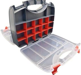 img 3 attached to 🗃️ Deluxe Double Sided Storage Organizer Carrying Case - Multi-Purpose Tacklebox/Tool box/Craft Sorter with 36 Compartments. Ideal for Fasteners, Screws, Fishing Tackle, Tools, Crafts, Beads, Electronics, and Components.