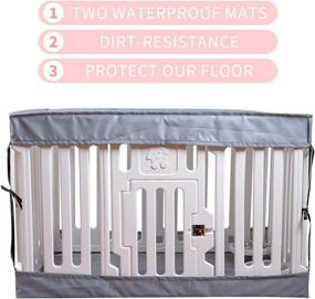 img 2 attached to 🐶 VATO White Transformable Playpen Panels: Multi-functional Pet Fence, Cage, and Gate - With Waterproof Cover, Mat, Build-in Basins, and Lockable Door (VF-001)