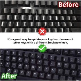 img 1 attached to Enhanced US Replacement Keyboard Stickers Set for PC Computer Laptop Desktop - Universal English Keyboard Labels for Better Typing