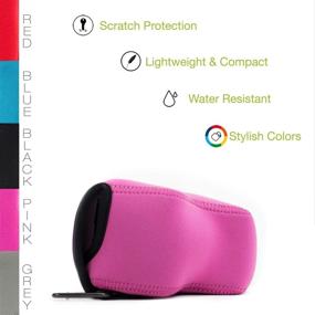 img 3 attached to 📷 MegaGear Hot Pink Neoprene Camera Case for Panasonic Lumix DC-FZ80, FZ82, DC-FZ70, FZ72 - Lightweight with Carabiner - MG1168