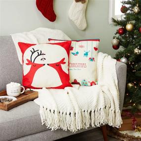 img 3 attached to 🎄 Juvale 18x18 Holiday Throw Pillow Covers - Merry Christmas, Seasons Tidings, Happy New Year (6 Pack)