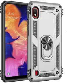 img 1 attached to A10E Case Military Protection With Built-In 360 Rotation Kickstand Support Car Magnetic Holder For Samsung Galaxy A10E Silver