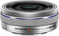📷 olympus m.zuiko digital ed 14-42mm f3.5-5.6 ez lens - silver - micro four thirds cameras logo