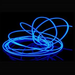 img 3 attached to 🔵 Neon Glow Rope Light: El Wire Blue, 16.4ft/5m with Battery Pack – Perfect for Parties and Halloween Decoration!