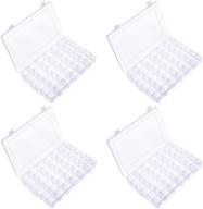 🔳 berolle 4 pack 36 grids adjustable dividers clear storage organizers: perfect for beads, jewelry, rhinestones, and crafts! logo