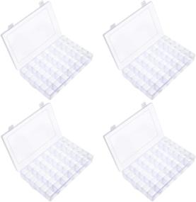 img 4 attached to 🔳 Berolle 4 Pack 36 Grids Adjustable Dividers Clear Storage Organizers: Perfect for Beads, Jewelry, Rhinestones, and Crafts!