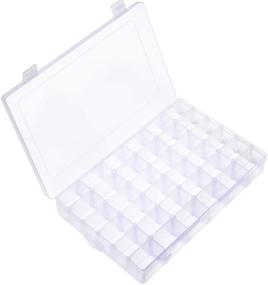 img 3 attached to 🔳 Berolle 4 Pack 36 Grids Adjustable Dividers Clear Storage Organizers: Perfect for Beads, Jewelry, Rhinestones, and Crafts!