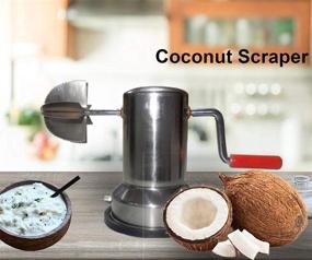 img 2 attached to 🥥 Efficient Manual Stainless Steel Vacuum Base Coconut Scraper for Kitchen - Coconut Grater and Scraper Machine