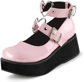 img 4 attached to Erocalli Platform Lolita Wedges Kawaii Women's Shoes in Pumps