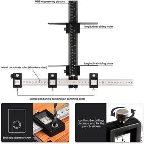 img 2 attached to 🔧 Adjustable Punch Locator Cabinet Hardware Jig Tool - ORTUBE Aluminum Alloy Drill Template Guide for Easy Installation of Handles Knobs on Doors and Drawers