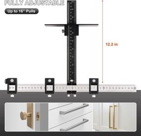 img 1 attached to 🔧 Adjustable Punch Locator Cabinet Hardware Jig Tool - ORTUBE Aluminum Alloy Drill Template Guide for Easy Installation of Handles Knobs on Doors and Drawers