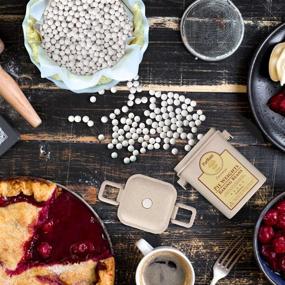 img 1 attached to 🥧 Reusable 10mm Ceramic Pie Weights: Baking Beans for Perfect Crusts with Natural Stoneware and Wheat Straw Container