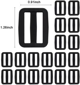 img 3 attached to 100 Pack of YGDZ 1 Inch Tri Glide Slides - 🎒 Adjustable Plastic Slide Buckles for Belts, Backpacks, and Bags - Black Color