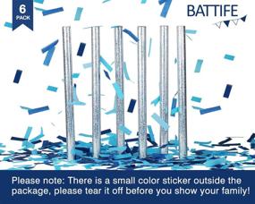 img 3 attached to Blue Gender Reveal Confetti Wands - Pack of 6 Fluttering Sticks 👶 with Tissue Paper Confetti for Boy Baby Shower Party Decorations Supplies - 14-inch Blue