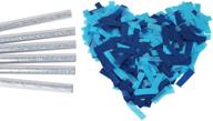 blue gender reveal confetti wands - pack of 6 fluttering sticks 👶 with tissue paper confetti for boy baby shower party decorations supplies - 14-inch blue logo