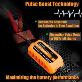 img 2 attached to 🔋 MOTOPOWER MP00205B-R: Высокопроизводительное зарядное устройство для аккумулятора 12V с десульфатизатором, защитой по таймеру и функцией медленной зарядки