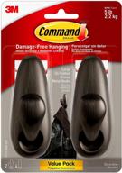 command large forever classic metal hook, oil rubbed bronze: damage-free decorative storage solution with 2 hooks and 4 strips логотип