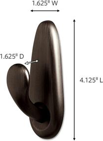 img 3 attached to Command Large Forever Classic Metal Hook, Oil Rubbed Bronze: Damage-Free Decorative Storage Solution with 2 Hooks and 4 Strips