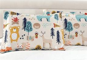 img 2 attached to 🐻 Adorable Kids Quilt Bedspreads Twin Size Bear Bedding Set with Forest Animals, Lightweight Reversible Coverlets Set, Including Deer Owl Bedding and Pillow Shams