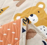 🐻 adorable kids quilt bedspreads twin size bear bedding set with forest animals, lightweight reversible coverlets set, including deer owl bedding and pillow shams logo