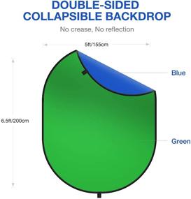 img 3 attached to 📸 Chroma-Key Green & Blue Screen Backdrop - Yesker 5ft x 6.5ft Reversible Collapsible Background Panel for Photo and Video Studio