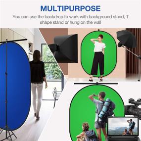 img 2 attached to 📸 Chroma-Key Green & Blue Screen Backdrop - Yesker 5ft x 6.5ft Reversible Collapsible Background Panel for Photo and Video Studio