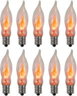 10-pack wholesale creative hobbies a101 flicker flame light bulbs - 3w, 130v, e12 candelabra base, nickel plated, flame shaped - dances with flickering orange glow logo