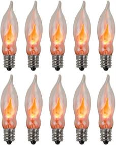 img 3 attached to 10-Pack Wholesale Creative Hobbies A101 Flicker Flame Light Bulbs - 3W, 130V, E12 Candelabra Base, Nickel Plated, Flame Shaped - Dances with Flickering Orange Glow
