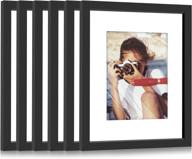 🖼️ set of 6 happyhapi 8x10 inch wooden picture frames – tabletop/wall display for photos, paintings, landscapes, posters, artwork (black) логотип