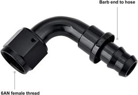 img 3 attached to EVIL ENERGY 6AN 90° Push Lock Hose Fitting Black (End)