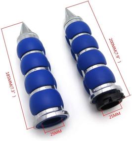 img 3 attached to 🚴 Billet Rubber 1" 25mm Handlebar Grips: Chrome Blue, Compatible with Harley XL Sportster 883 1200 - HTTMT TRHB114A-25