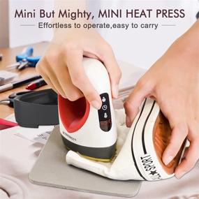 img 3 attached to 🔥 Portable Heat Press Machine: Effortlessly Create Customized T-Shirts, Shoes, Bags, and Hats with ETROBOT Auto Vibration Pressing - Mini Easy Press Transfer for Small HTV Vinyl Projects - Includes Carrying Case!