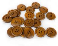 🌳 premium 1 inch wooden buttons: 50 pcs, craft clothing essential, brown color, 4 hole, chestnut made logo