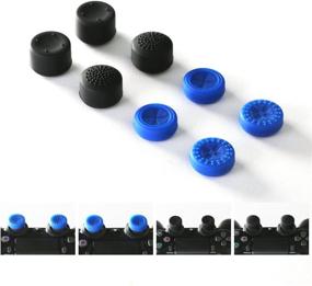 img 2 attached to 🎮 Enhanced Grip GameSir PS4 Controller Thumb Grips, Analog Stick Covers Skins for PS4/Slim/Pro Controller - Blue: Optimal Caps for PS4 Gaming Gamepad