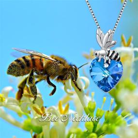 img 2 attached to 🐝 YOSOPRETTY Bee Necklace - 925 Sterling Silver Bumblebee Pendant with Crystal Honey Bee. Ideal Jewelry Gift for Best Friend, Mom, Daughter, Wife, Sister, and Bee Lovers