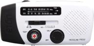 📻 white american red cross fr150 microlink solar-powered, self-powered am/fm/weatherband portable radio with flashlight and cell phone charger (discontinued by manufacturer) logo