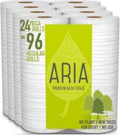 🧻 aria premium eco-friendly toilet paper, 24 mega rolls (equal to 96 regular rolls), pack of 4 (6 count per pack) logo