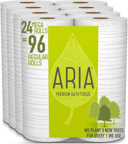 img 4 attached to 🧻 Aria Premium Eco-Friendly Toilet Paper, 24 Mega Rolls (Equal to 96 Regular Rolls), Pack of 4 (6 Count per Pack)