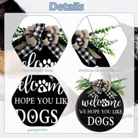 img 2 attached to 🐶 Dog Lovers Welcome Sign with Branch and Plaid Bow Decoration - Ideal Housewarming Present, Farmhouse Front Door Porch Home Decor - Vibrant Style