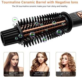 img 2 attached to 🔥 AmoVee Curling Iron 1 Inch: Dual Voltage, Tourmaline Ceramic Ionic Hair Heated Round Brush – Travel-Friendly and Professional Anti-Scald Curling Brush for Long Hair