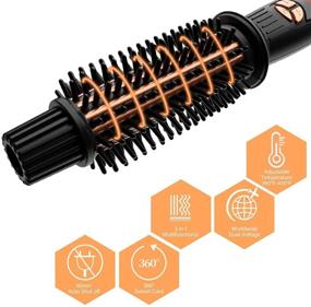 img 1 attached to 🔥 AmoVee Curling Iron 1 Inch: Dual Voltage, Tourmaline Ceramic Ionic Hair Heated Round Brush – Travel-Friendly and Professional Anti-Scald Curling Brush for Long Hair