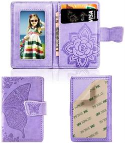 img 4 attached to MEUPZZK Cell Phone Wallet Slim 3M Adhesive Credit Card Holder Stick On Wallet Cell Phone For IPhone/Android/Samsung Galaxy And Most Smartphones (A-Lavender)
