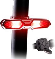 canway ultra bright usb rechargeable bike tail light - led bicycle rear 🚴 light waterproof helmet light, 5 light modes with red & blue for cycling safety flashlight logo