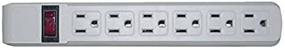 img 4 attached to 🔌 Gray CNE470738: 6 Outlet Surge Protector with Flat Rotating Plug, 4ft Power Cord and 360 Degree Rotating Plug - 15A 120V Power Strip