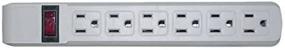 img 3 attached to 🔌 Gray CNE470738: 6 Outlet Surge Protector with Flat Rotating Plug, 4ft Power Cord and 360 Degree Rotating Plug - 15A 120V Power Strip