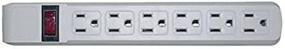 img 1 attached to 🔌 Gray CNE470738: 6 Outlet Surge Protector with Flat Rotating Plug, 4ft Power Cord and 360 Degree Rotating Plug - 15A 120V Power Strip